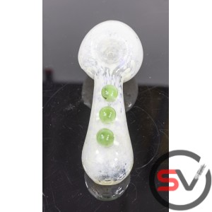 THREE GREEN MARBLE WHITE FRIT PIPE